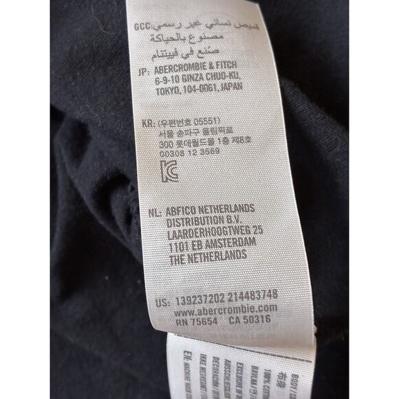 Y2K Abercrombie Fitch Black T Shirt Tie Front SOFT AF Tee Whimsygoth Whitchy L - Picture 10 of 12